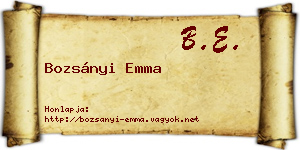 Bozsányi Emma névjegykártya